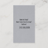 Visitenkarten für Privatkunden Visitenkarte (Rückseite)