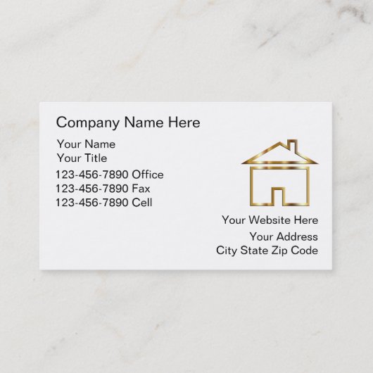 Visitenkarten für Real Anwesen Visitenkarte (Rückseite)