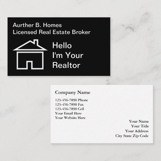 Visitenkarten für Real Anwesen Visitenkarte (Vorne/Hinten)