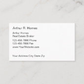 Visitenkarten für Real Anwesen Visitenkarte (Rückseite)