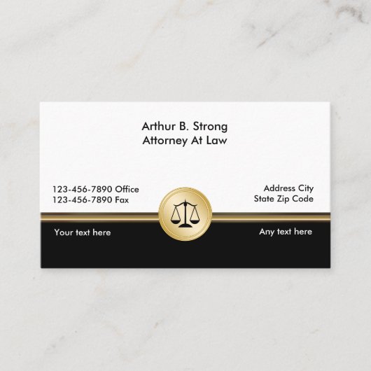 Visitenkarten für Rechtsanwaltskanzleien Visitenkarte (Vorderseite)