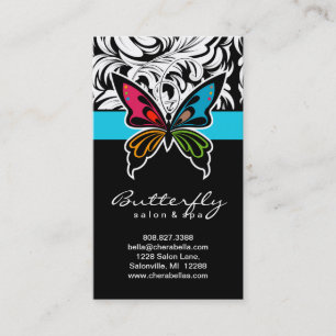 Visitenkarten für Salons Spa Schmetterling Bunt Bl Visitenkarte