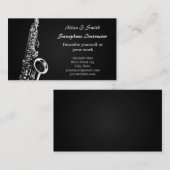 Visitenkarten für Saxophonisten - Silberdesign Visitenkarte (Vorne/Hinten)