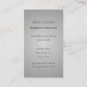 Visitenkarten für Saxophonisten Visitenkarte (Rückseite)