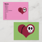 Visitenkarten für Schädelherzen Visitenkarte (Vorne/Hinten)