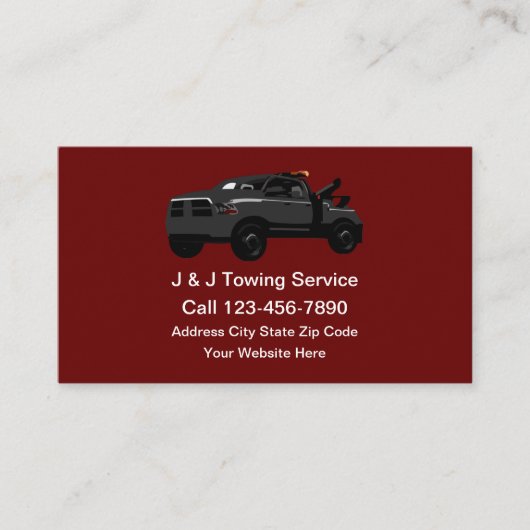 Visitenkarten für Schleppwagen Visitenkarte (Vorderseite)