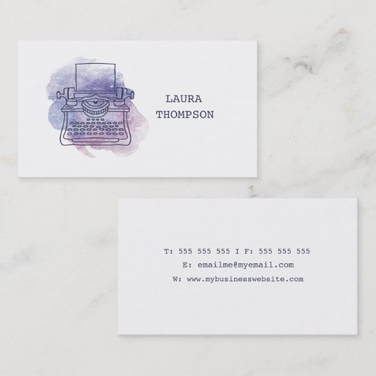 Visitenkarten für Schreibmaschinen für Wasserfarbe Visitenkarte (Vorne/Hinten)