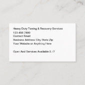 Visitenkarten für schwere Zollabfertigung und Erho Visitenkarte (Rückseite)