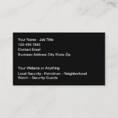 Visitenkarten für Sicherheitsdienste vor Ort Visitenkarte (Rückseite)
