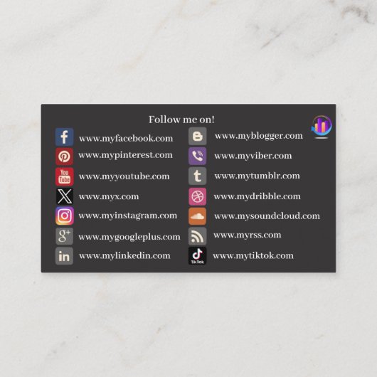 Visitenkarten für Social Media 11 Visitenkarte (Rückseite)