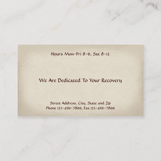 Visitenkarten für Therapeuten Visitenkarte (Rückseite)