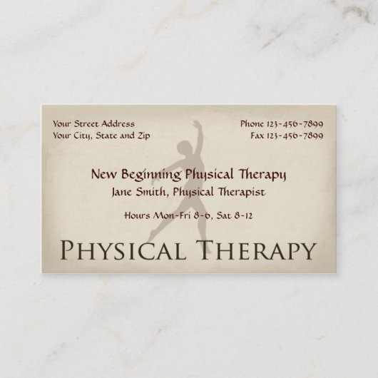 Visitenkarten für Therapeuten Visitenkarte (Vorderseite)