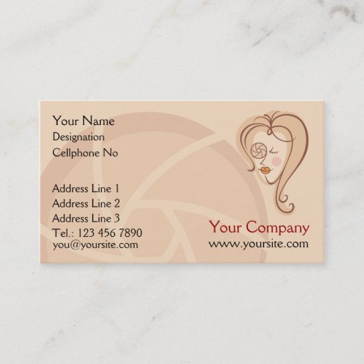 Visitenkarten für weibliche Fotografen Visitenkarte (Vorderseite)