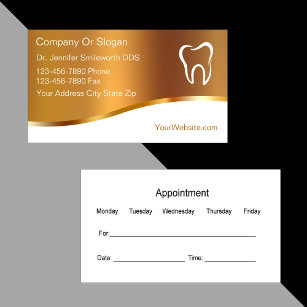 Visitenkarten für Zahnärzte Terminkarte