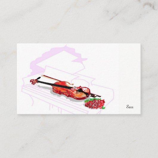 Visitenkarten-Geige innerhalb des Klaviers Visitenkarte (Vorderseite)