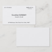 Visitenkarten Gordons Gekko Visitenkarte (Vorne/Hinten)