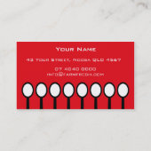 Visitenkarten > großer Löffel [Rot: Schwarzes] Visitenkarte (Rückseite)