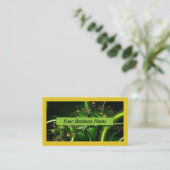 Visitenkarten grün gelb modern visitenkarte (Stehend Vorderseite)