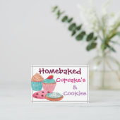 Visitenkarten - hausgemachte Kuchen und Cookies 2 Visitenkarte (Stehend Vorderseite)