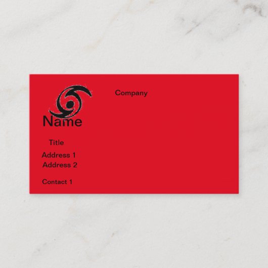 Visitenkarten HURICANE ENTWURF Visitenkarte (Vorderseite)