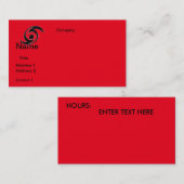 Visitenkarten HURICANE ENTWURF Visitenkarte (Vorne/Hinten)