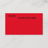 Visitenkarten HURICANE ENTWURF Visitenkarte (Rückseite)