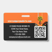 Visitenkarten-ID-Logo-Konstruktion Orange Custom Ausweis (Rückseite)
