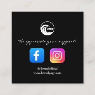 Visitenkarten Instagram Facebook QR Anzeige Quadratische Visitenkarte