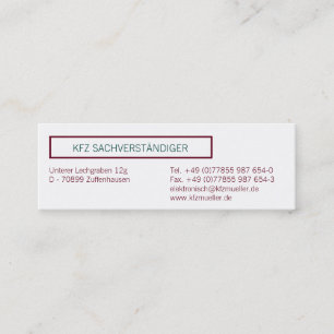 Visitenkarten Klassisch Mini Visitenkarte