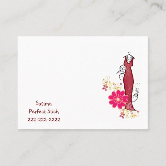 Visitenkarten, Kleidermacher, Seamstress Visitenkarte (Rückseite)