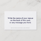 Visitenkarten, kundengerechte Haustierrettung Visitenkarte (Rückseite)