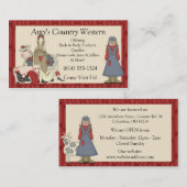 Visitenkarten:: Land-Farmmädchen u. Tiere Visitenkarte (Vorne/Hinten)