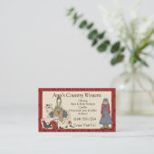Visitenkarten:: Land-Farmmädchen u. Tiere Visitenkarte (Stehend Vorderseite)