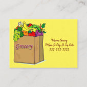 Visitenkarten, Lebensmittelkarten Visitenkarte (Rückseite)