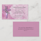 Visitenkarten: Lila Kreuz mit rosa Blume Visitenkarte (Vorne/Hinten)