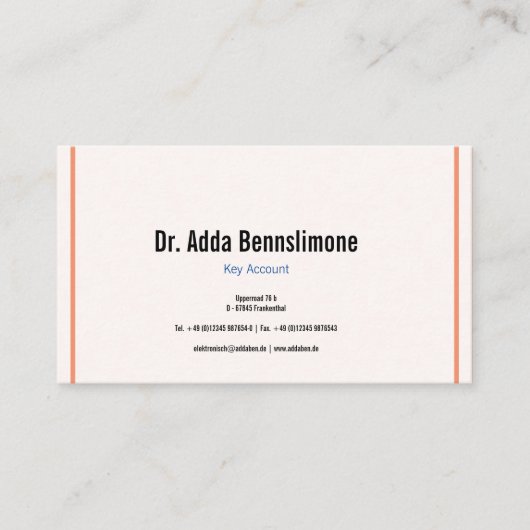 Visitenkarten-Linien Visitenkarte (Vorderseite)