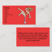 Visitenkarten - Mädchen in einem Martini, Olivia Visitenkarte (Vorne/Hinten)