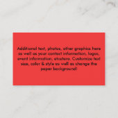 Visitenkarten - Mädchen in einem Martini, Olivia Visitenkarte (Rückseite)