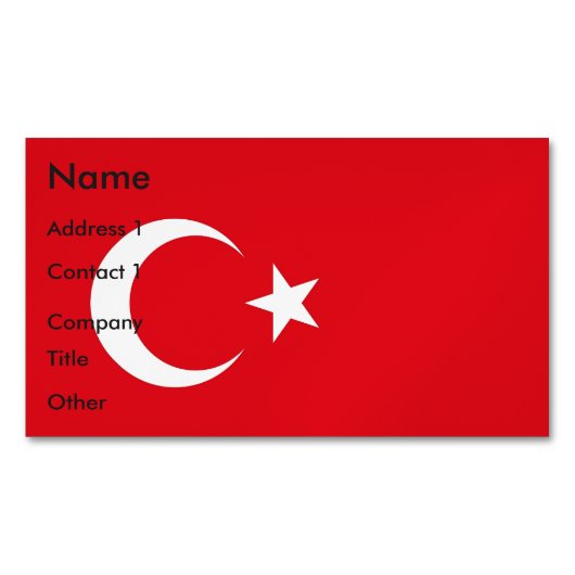 Visitenkarten-Magnet mit Fahne in der Türkei Magnetische Visitenkarte (Vorderseite)