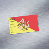 Visitenkarten-Magnet mit Fahne in Sizilien Magnetische Visitenkarte (Beispiel)