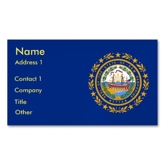 Visitenkarten-Magnet mit Flag New Hampshire Magnetische Visitenkarte (Vorderseite)
