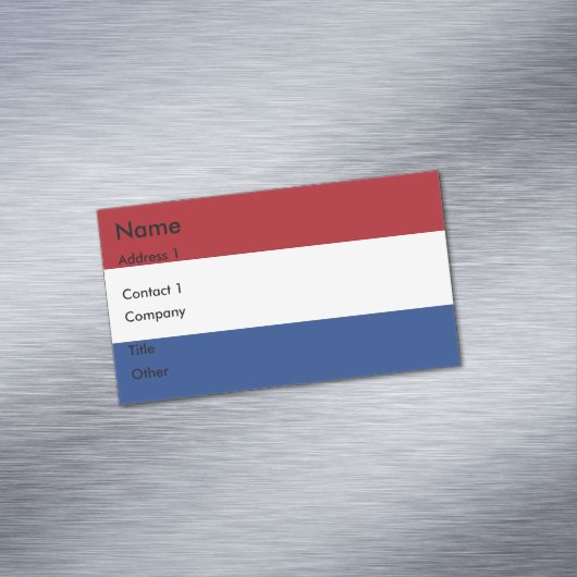 Visitenkarten-Magnet mit Flagge der Niederlande Magnetische Visitenkarte (Beispiel)