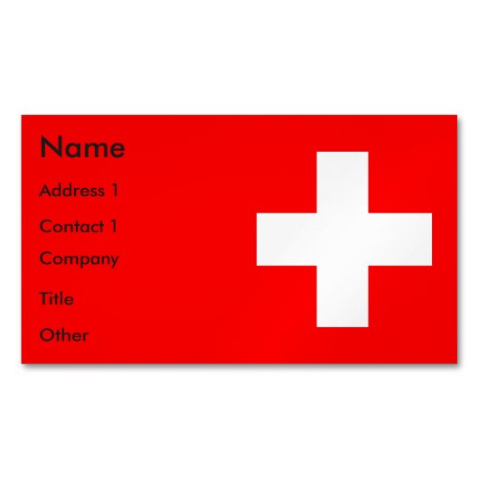Visitenkarten-Magnet mit Flagge der Schweiz Magnetische Visitenkarte (Vorderseite)