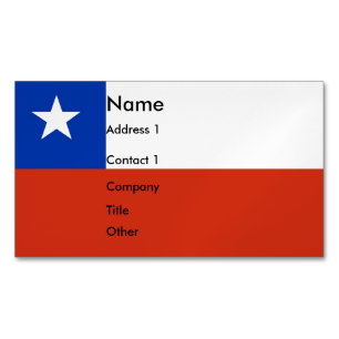 Visitenkarten-Magnet mit Flagge für den Chile Magnetische Visitenkarte