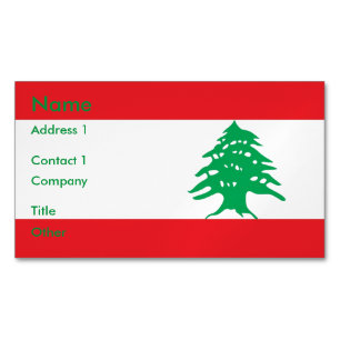 Visitenkarten-Magnet mit Flagge im Libanon Magnetische Visitenkarte