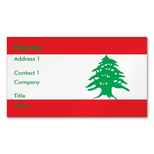 Visitenkarten-Magnet mit Flagge im Libanon Magnetische Visitenkarte (Vorderseite)