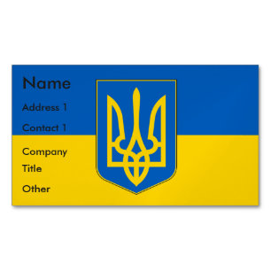 Visitenkarten-Magnet mit Flagge in der Ukraine Magnetische Visitenkarte