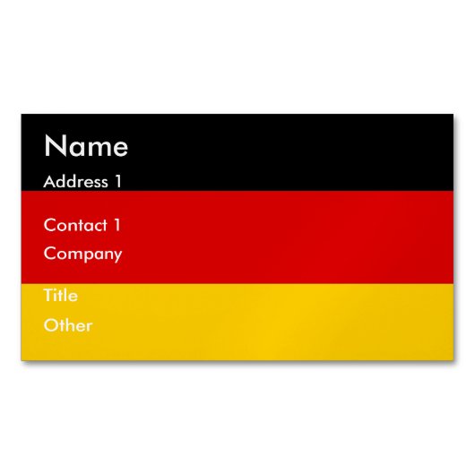 Visitenkarten-Magnet mit Flagge in Deutschland Magnetische Visitenkarte (Vorderseite)