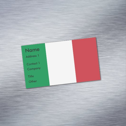 Visitenkarten-Magnet mit Flagge Italiens Magnetische Visitenkarte (Beispiel)