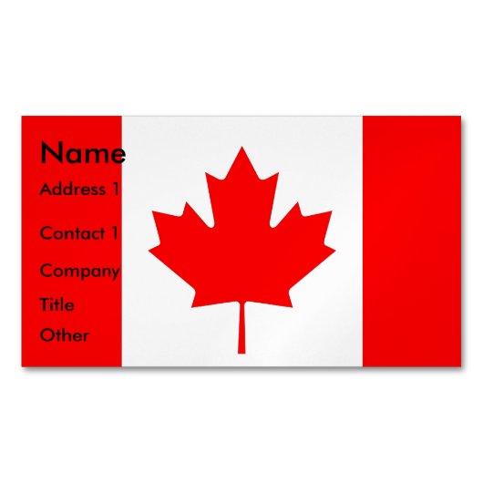 Visitenkarten-Magnet mit Flagge Kanadas Magnetische Visitenkarte (Vorderseite)